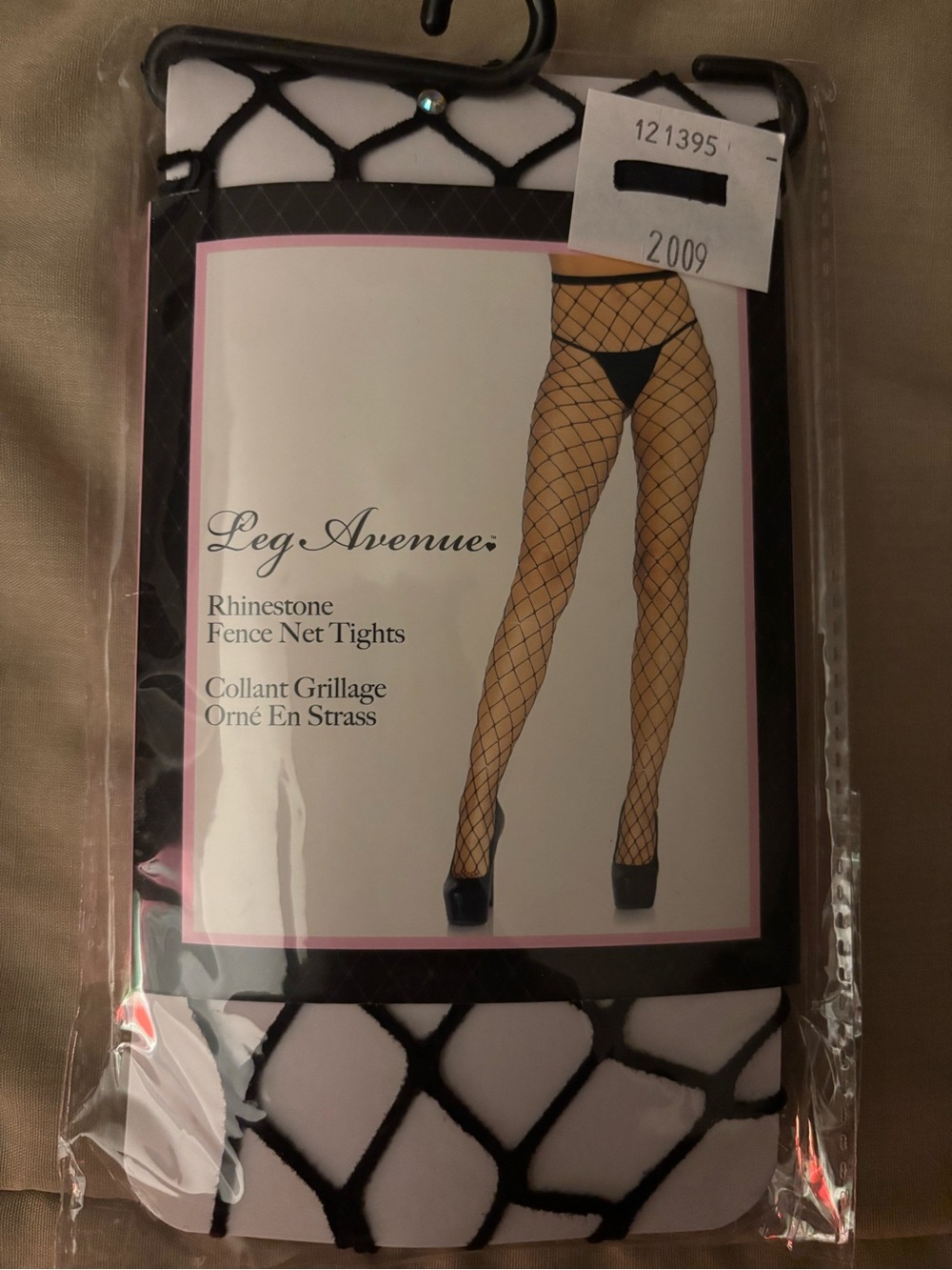 Leg Avenue Black Rhinestone Fence Net Tights